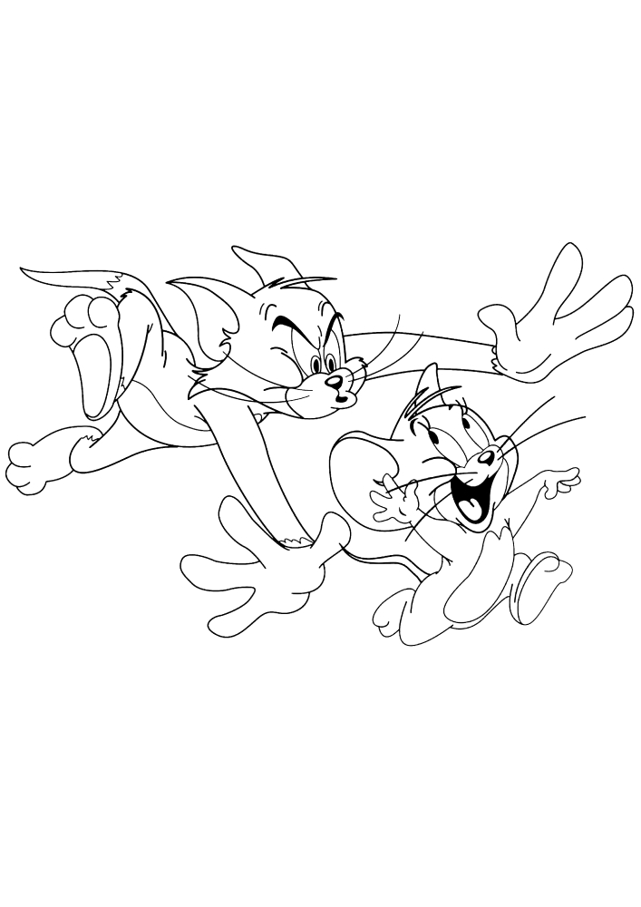 Livro de colorir do desenho animado Tom e Jerry